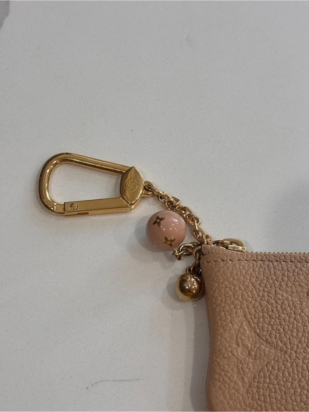 Authentic Louis Vuitton Empreinte Hazelnut Pochette Cles Leather Key Pouch